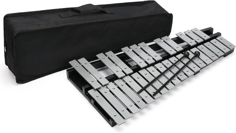 Lfhelper Foldable 30 Notes Glockenspiel Percussion Bell Kit with 2 Mallets, Shoulder Strap, Carrying Bag, for Kids, Students, Adults - Image 1